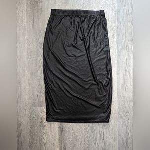 MissPap Black Faux Leather Look Midi Pencil Skirt Size 8 Goth Corporate Y2K